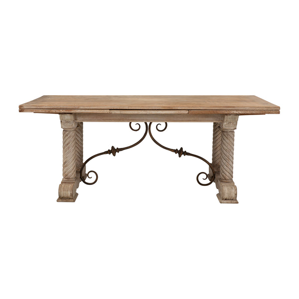 Mid 20th Century Cerused Oak Extension Table