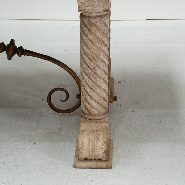 Mid 20th Century Cerused Oak Extension Table