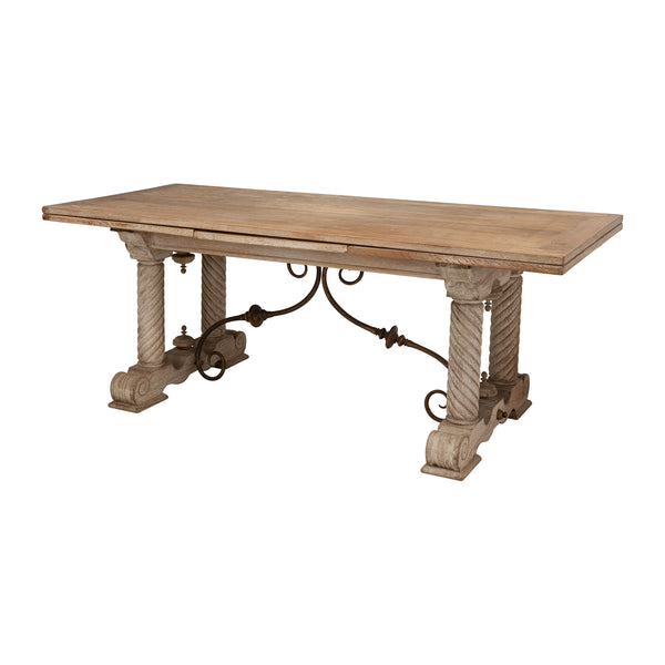 Mid 20th Century Cerused Oak Extension Table