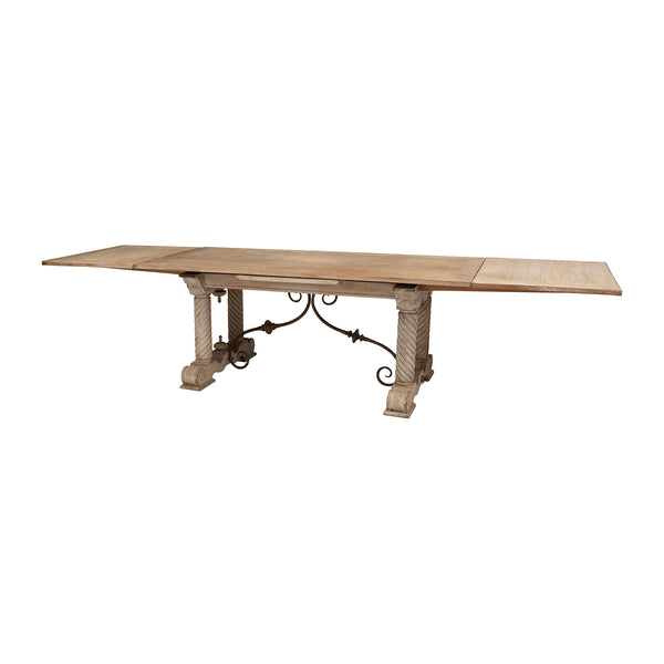 Mid 20th Century Cerused Oak Extension Table