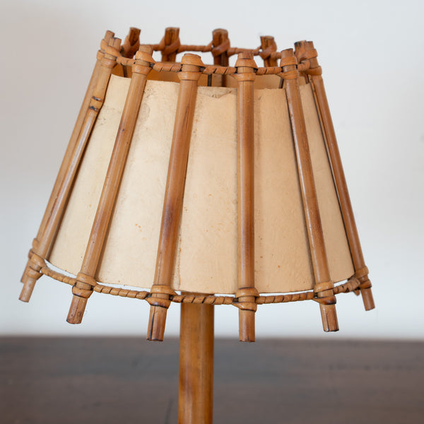 A Pair of Petite Italian Cane and Parchment Table Lamps