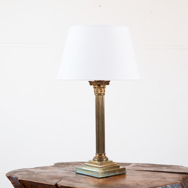 A Vintage Brass Corinthian Table Lamp