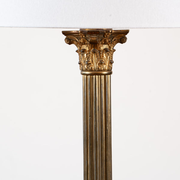 A Vintage Brass Corinthian Table Lamp