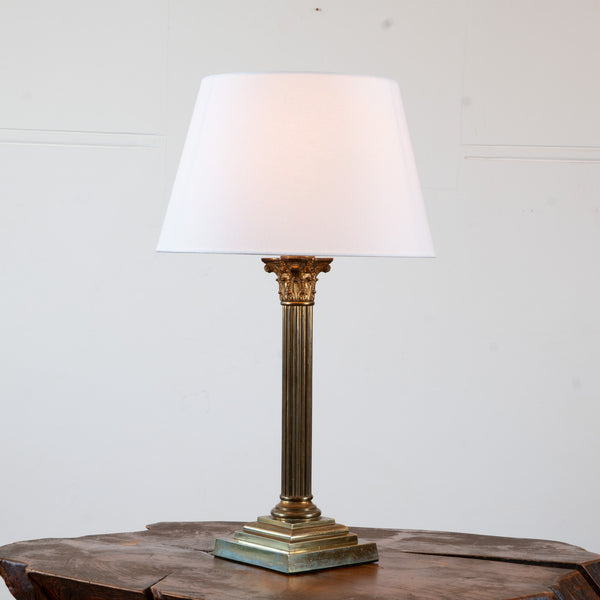 A Vintage Brass Corinthian Table Lamp