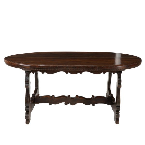 19th Century Italian Oval Baroque Style Dining Table