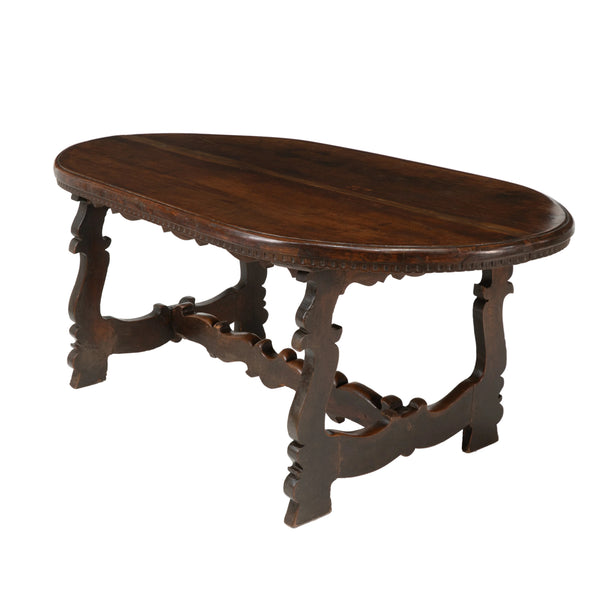 19th Century Italian Oval Baroque Style Dining Table