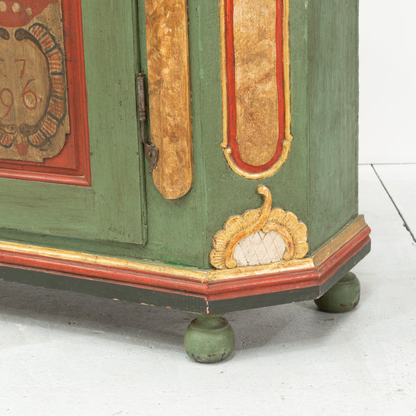 18th Century Folk Art Painted Bridal Cabinet