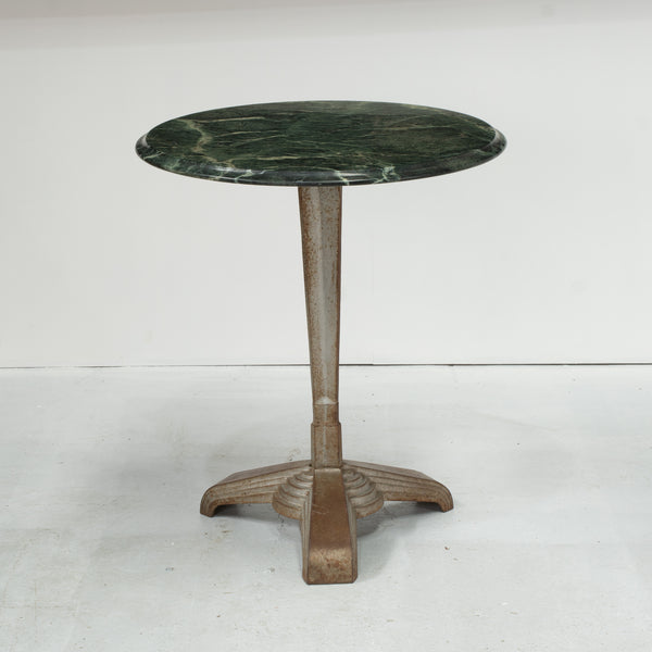 Art Deco Bistro Table With Verde Marble Top