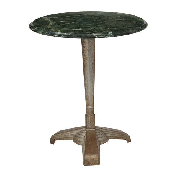 Art Deco Bistro Table With Verde Marble Top