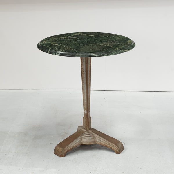 Art Deco Bistro Table With Verde Marble Top