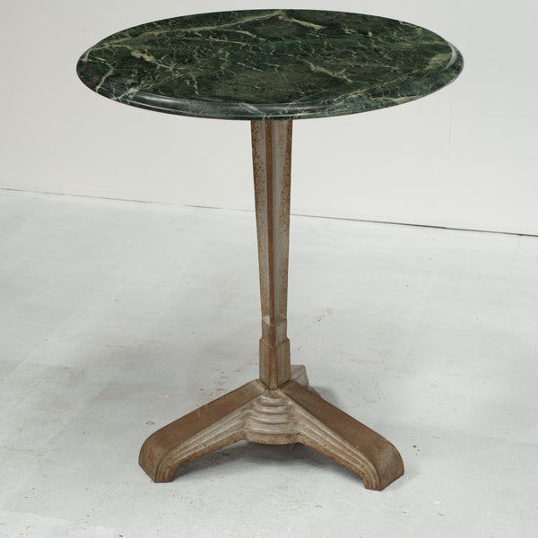 Art Deco Bistro Table With Verde Marble Top