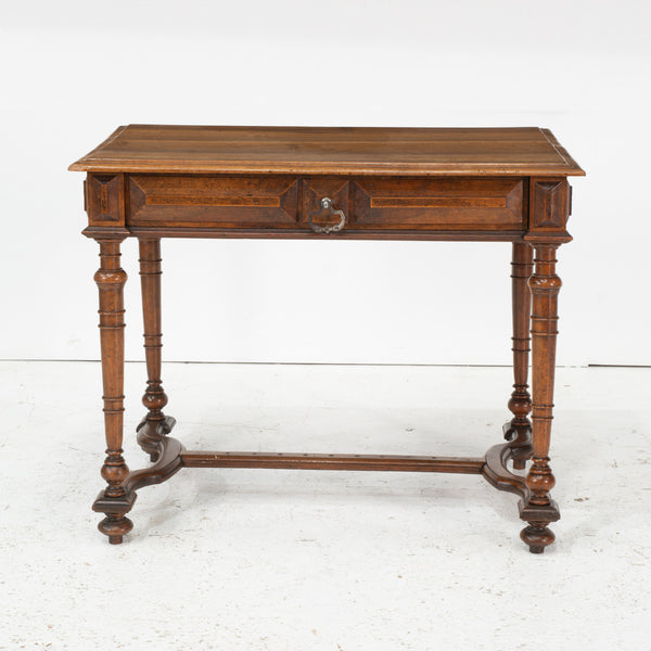 Louis XIV Style Pale Walnut Side Table
