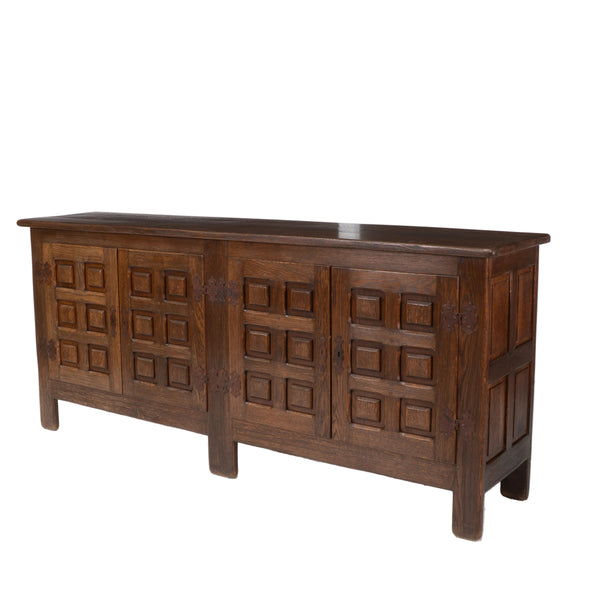Vintage Brutalist Spanish Oak Sideboard