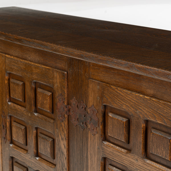 Vintage Brutalist Spanish Oak Sideboard