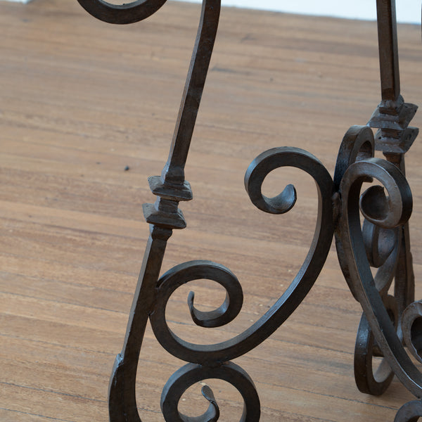 Mid Century Wrought Iron and Granite Bistro Table