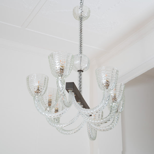 An Italian Murano Glass Eight-Light Chandelier