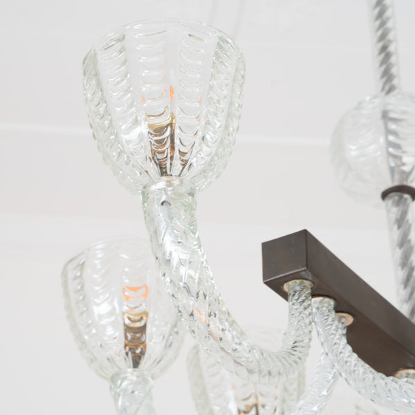 An Italian Murano Glass Eight-Light Chandelier