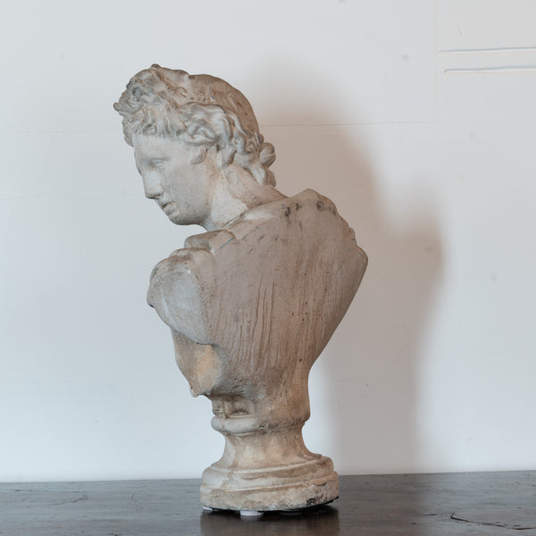 Vintage Cast Stone Bust of Apollo