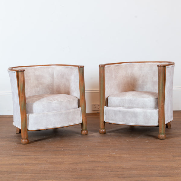 A pair of French Art Deco Club Armchairs  Circa 1925–1935