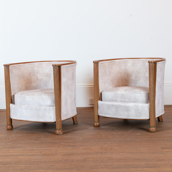 A pair of French Art Deco Club Armchairs  Circa 1925–1935