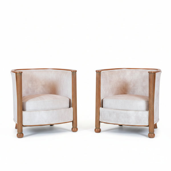 A pair of French Art Deco Club Armchairs  Circa 1925–1935