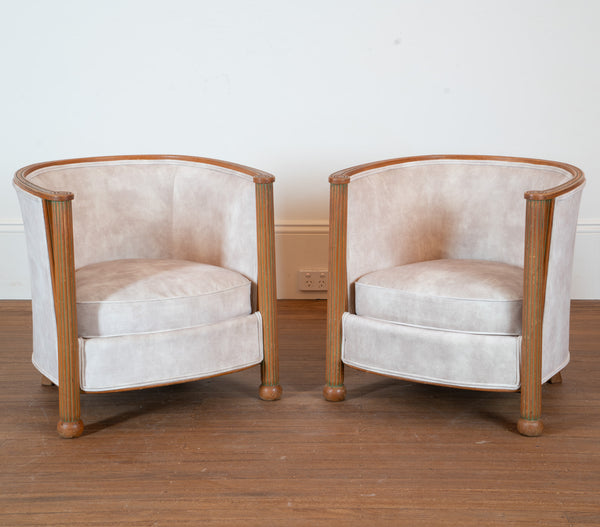 A pair of French Art Deco Club Armchairs  Circa 1925–1935