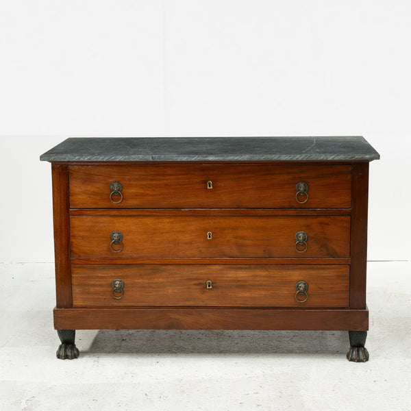 Empire Period Mahogany Commode with Belgium Blue Marble Top
