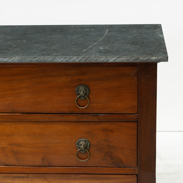 Empire Period Mahogany Commode with Belgium Blue Marble Top