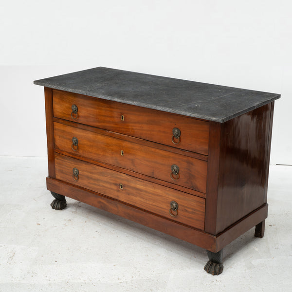 Empire Period Mahogany Commode with Belgium Blue Marble Top