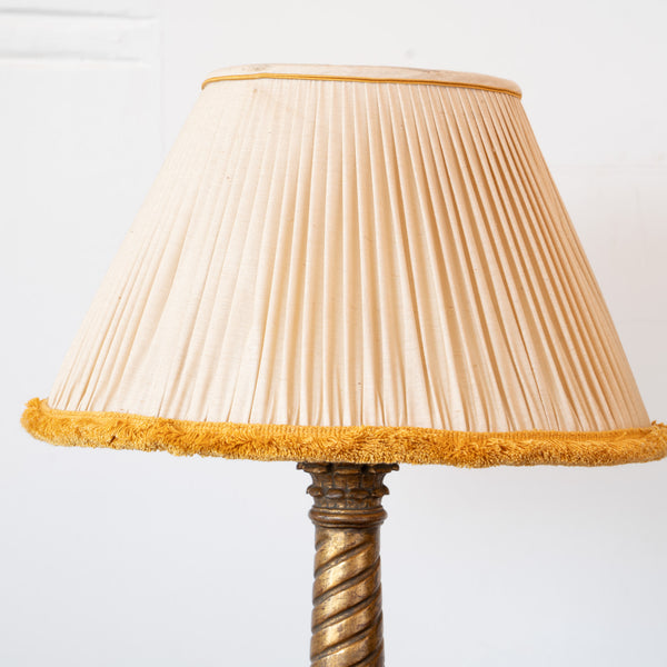 A Pair of Giltwood Spiral-Turned Table Lamps in the Spanish Baroque Taste