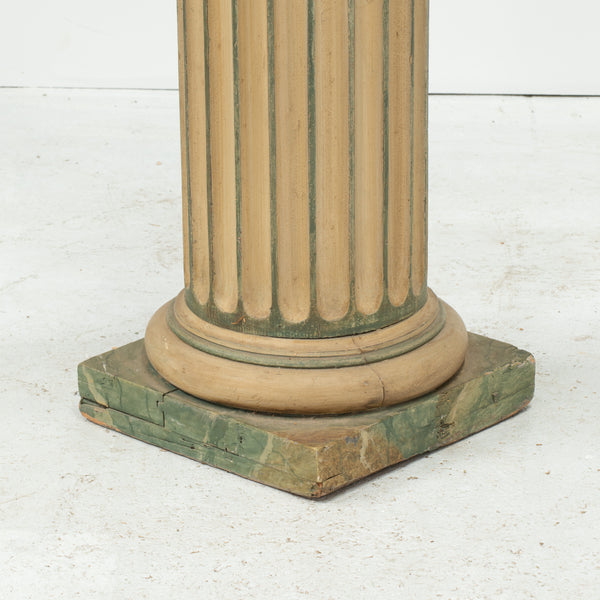 Early 20th century Scandinavian Polychrome Painted pedestal column circa 1900.