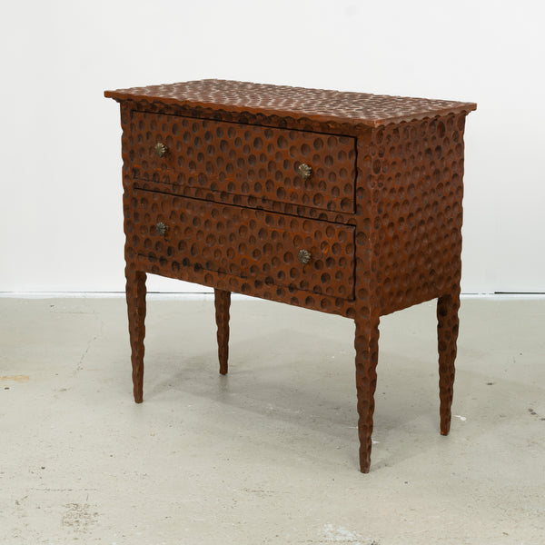 Pair of Italian Dimpled Commodes with Brass Handles