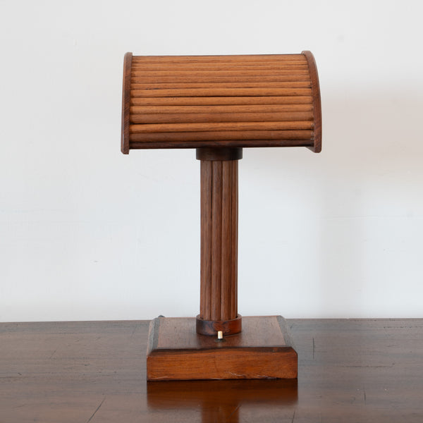 A French Art Deco Oak Desk Lamp