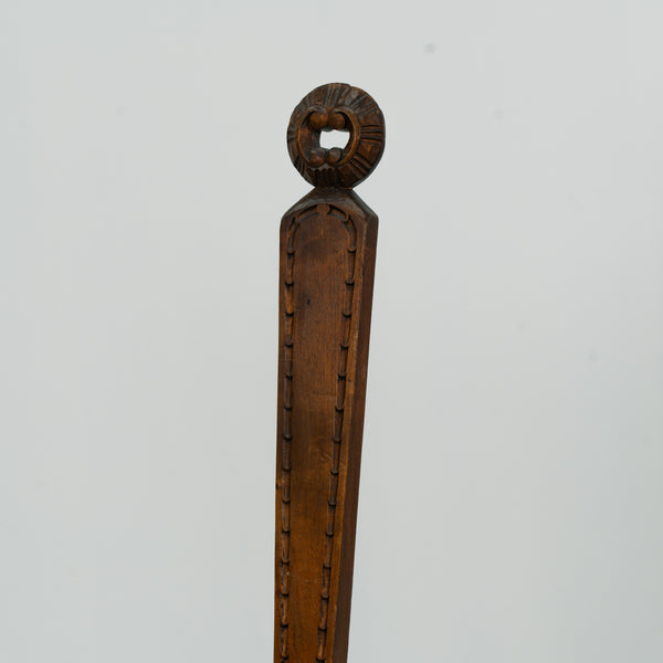 French Brutalist Side Chair in Oak