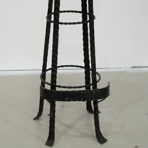 1950s Spanish Hammered And Wrought Iron Bar Stool (6 available)