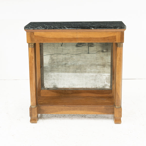 A Small Charles X Walnut Console Table With Mirror Back