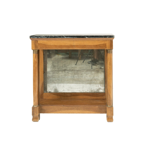 A Small Charles X Walnut Console Table With Mirror Back