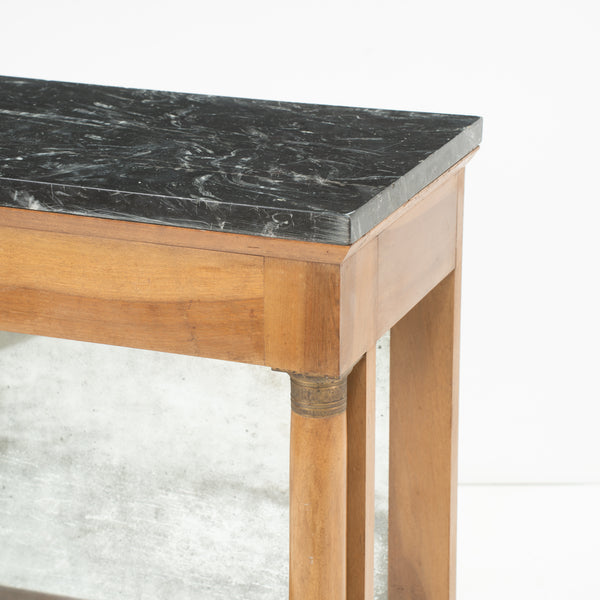 A Small Charles X Walnut Console Table With Mirror Back