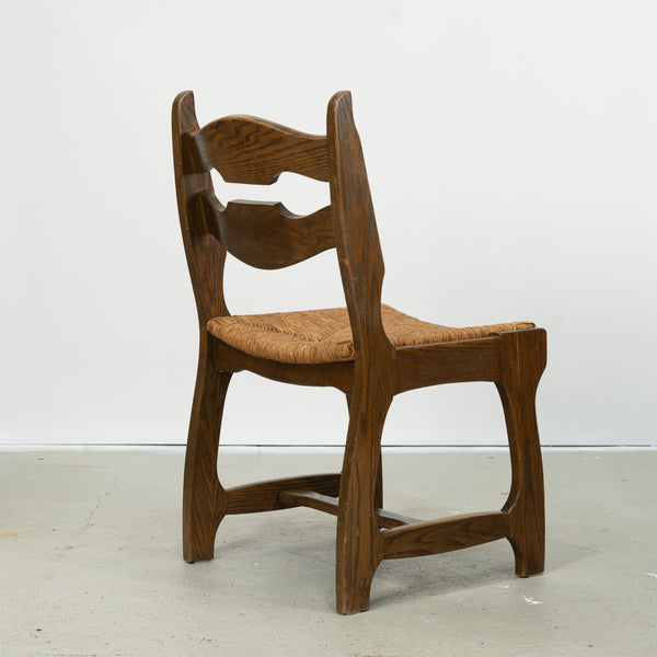 Gullaume & Chambron Side Chairs in Rush and Oak (12 Chairs Available)