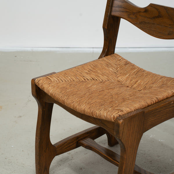 Gullaume & Chambron Side Chairs in Rush and Oak (12 Chairs Available)