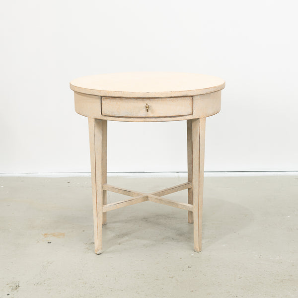 Gustavian Style Circular Bedside Table