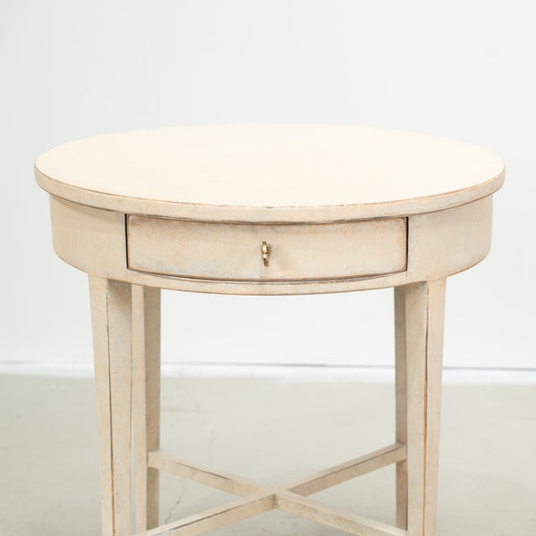 Gustavian Style Circular Bedside Table