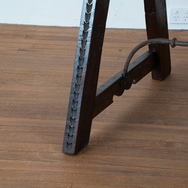 A Large 18th Century Spanish Walnut Console with Plank Top