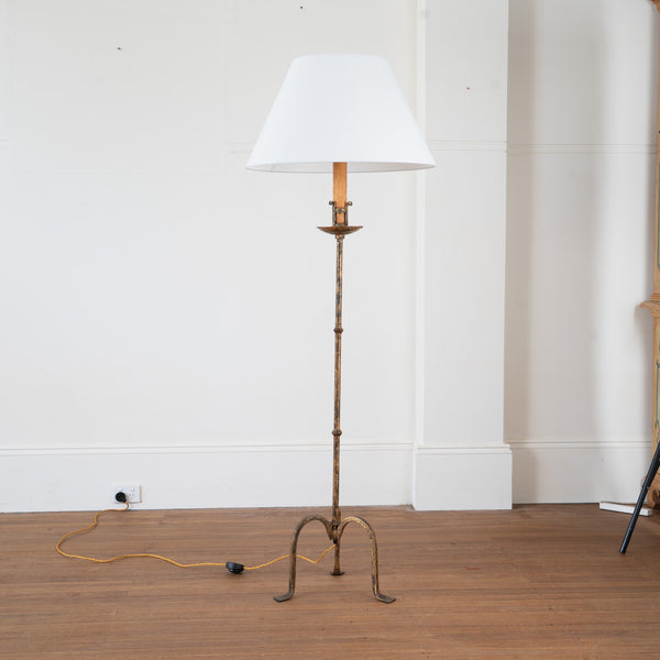 1950s Spanish Gilt Wrought-Iron Floor Lamp