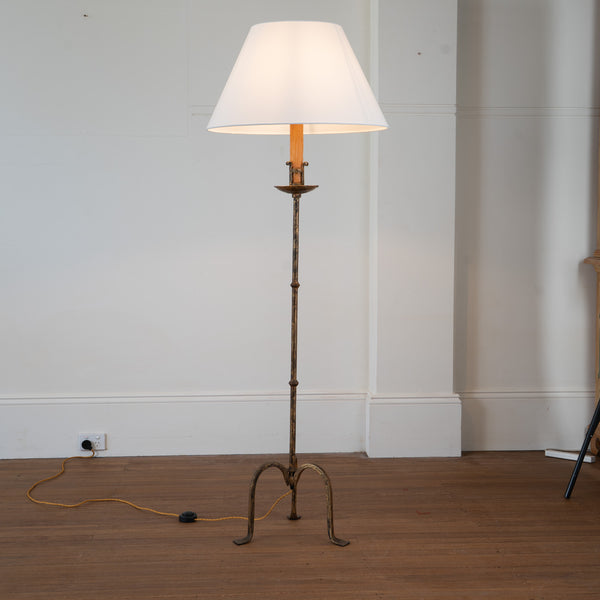 1950s Spanish Gilt Wrought-Iron Floor Lamp