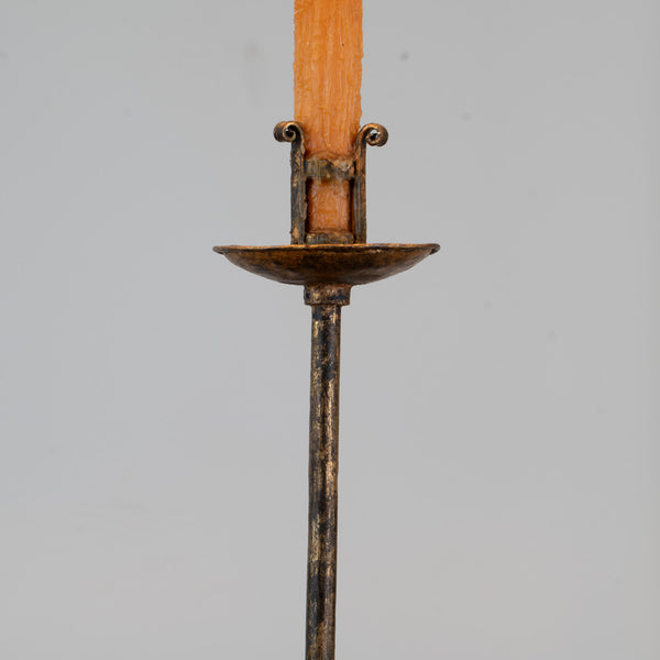 1950s Spanish Gilt Wrought-Iron Floor Lamp