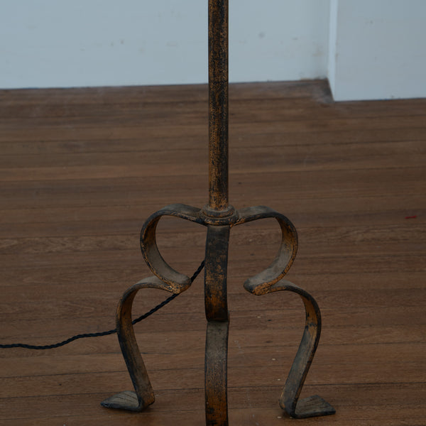 Antique Baroque Forged Iron Floor Lamp