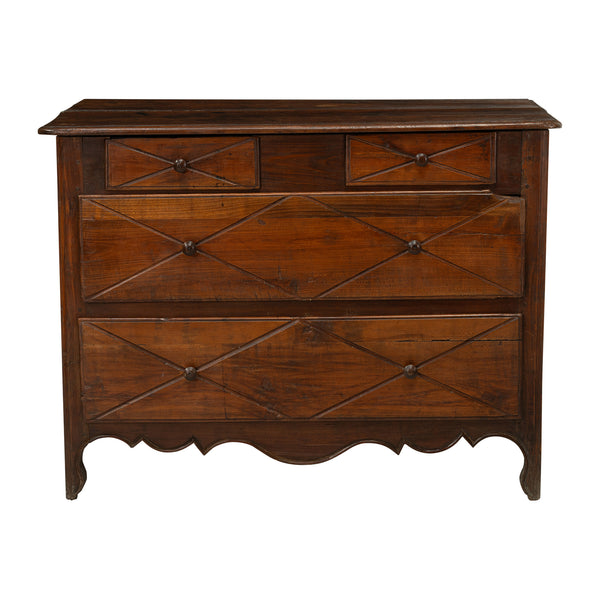 French Provincial in Oak and Walnut Commode