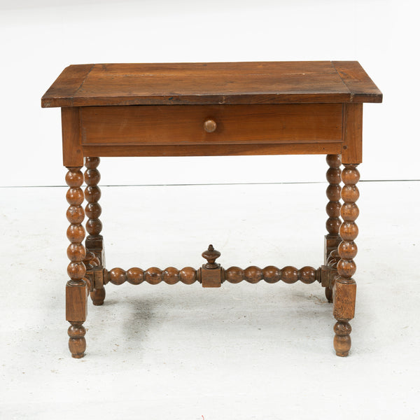 Louis XIII Period Walnut Side with Bobbin-Turned Leg