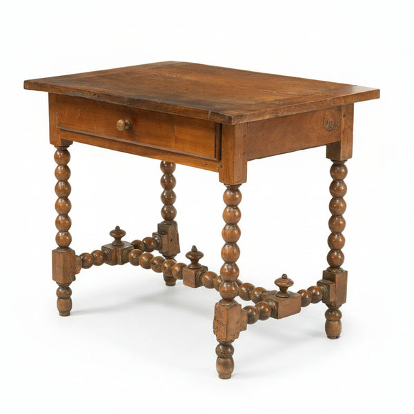Louis XIII Period Walnut Side with Bobbin-Turned Leg
